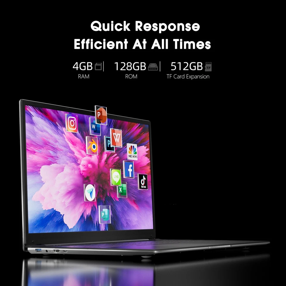 2025 NEW FAST FHD Laptop SGIN Windows 11 Dual Core 128GB SSD 8000mAh 2.6GHZ - Image 3 of 4