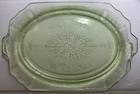 Anchor Hocking Princess Green Uranium Glass 12" Serving Platter Vintage