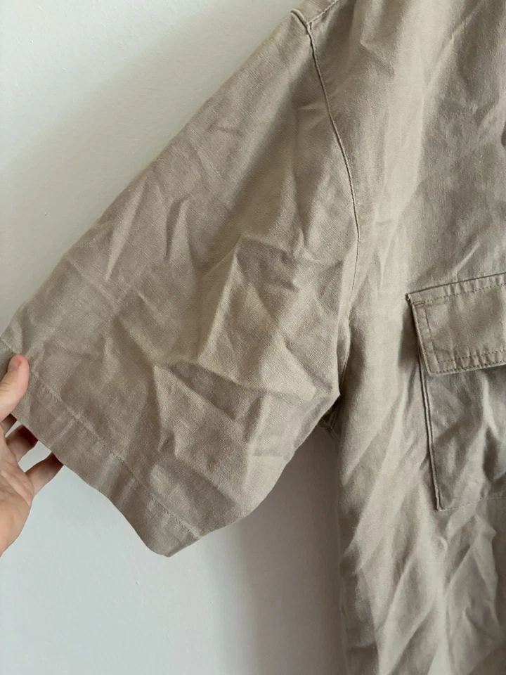 Camisa De Colección Y2K Von Dutch Safari Hombres M (se ajusta como XL) Mezcla Bolsillos de Carga Logo Foto 3 de 4