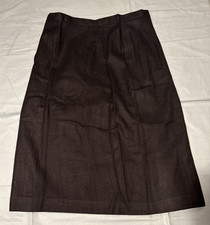 Vintage Michele Black Pure Virgin Wool A-Line Midi Skirt Size 17/18 Side Slit
