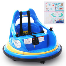 Smart 12V Kids Bumper Car w/ Parent Remote Control 360  Spin LED Light Sticker