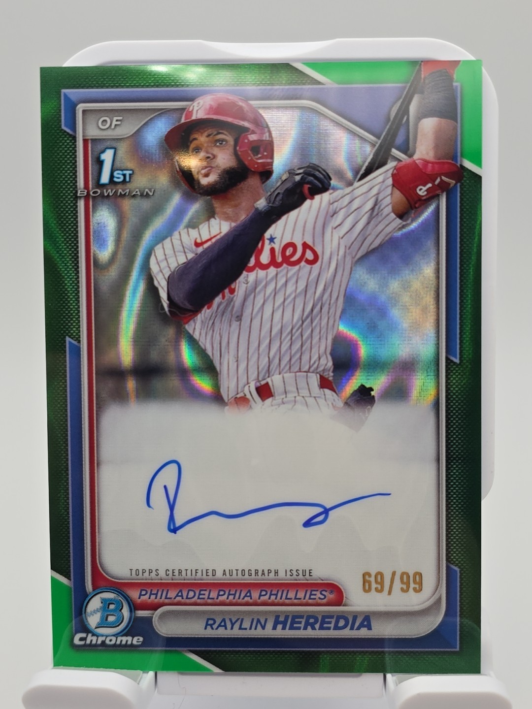 2024 Bowman Chrome Prospect Autographs Raylin Heredia CPA-RH Green Lava /99