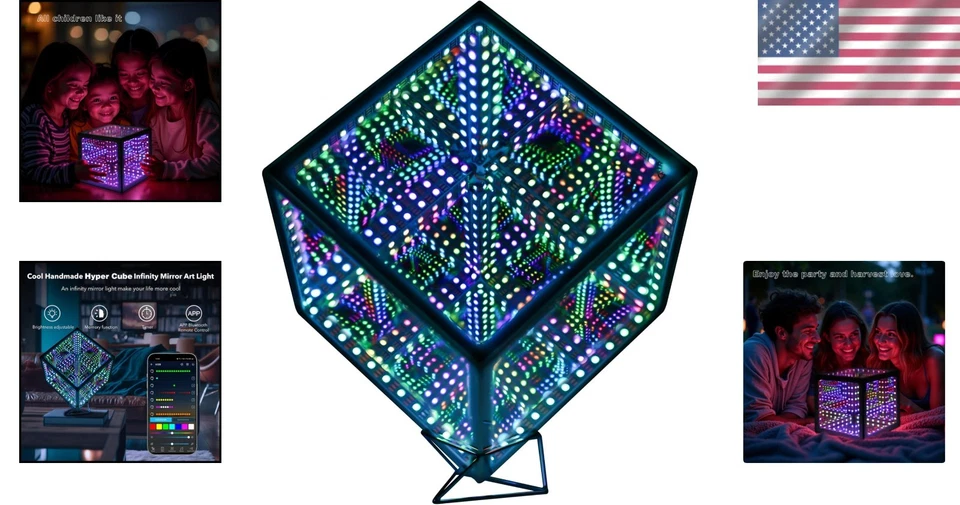Lámpara LED Infinity Hyper Cube - Sincronización de música que cambia de color Foto 2 de 4