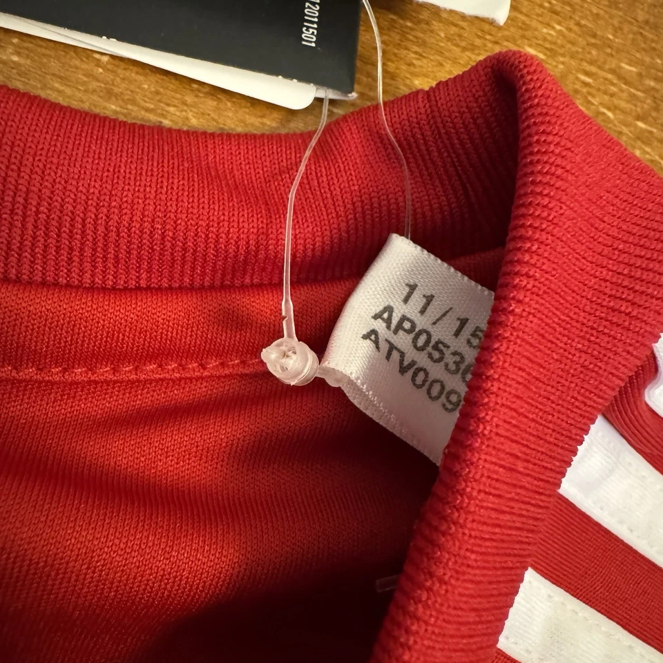 Camiseta de fútbol Adidas para hombre XL roja blanca a rayas manga corta Foto 4 de 4