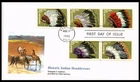 SHOSHONE COMANCHE FLATHEAD  INDIAN TRIBE HEADDRESS 1990 FLEETWOOD CACHET FDC UNA