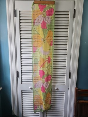 Coccinelle Retro Floral Silk Scarf Pink Yellow Green Patterned High End Designer