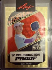 BEN JOHNS Rookie Superfractor 2024 Leaf Metal Pickleball Paddle Masters 1/1
