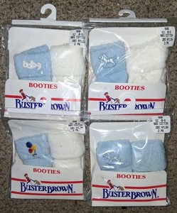 Vintage Buster Brown Baby Bootie’s Socks Lot of 4 Packs of 2 New Old Stock NOS