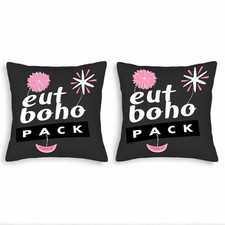 Set of 2 Decorative Throw Pillow Covers 18x18in - Pink Flower Design