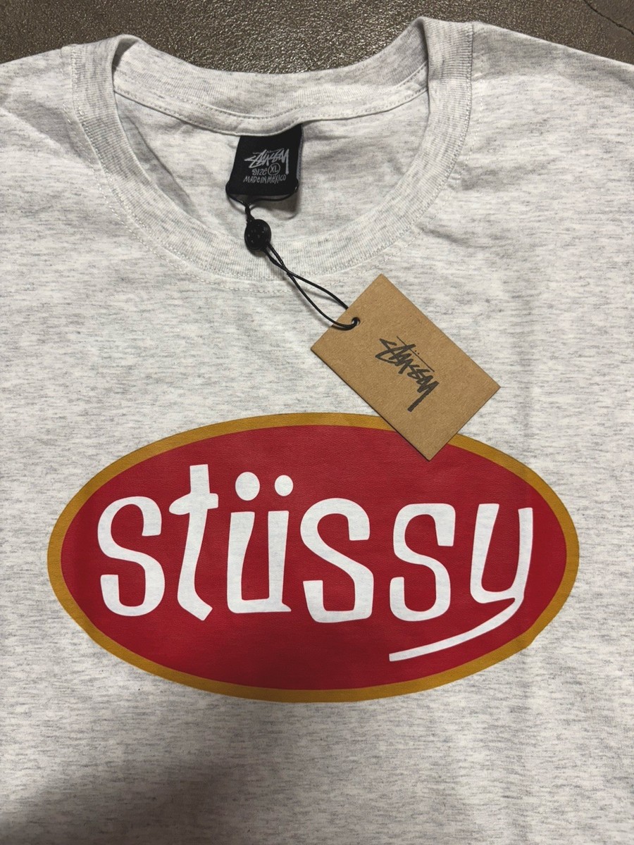Stussy Shirt Oval Logo Tee Gray XL Tshirt Tee Mens Streetwear NWT