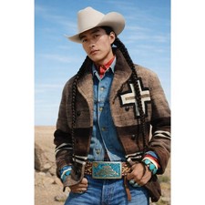 Vintage Alpaca Mexico Aztec Pyramid Turquoise Inlay Belt Buckle Tooled Leather