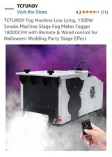 1500W Low Lying Smoke Fog Machine DJ Stage Dry Ice Ground Fogger With Remote US