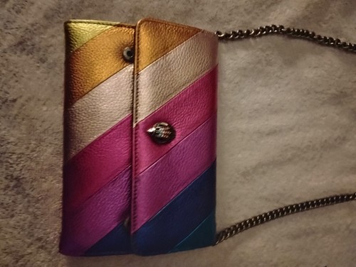 Kurt Geiger Mini Kensington S Metallic Rainbow Striped Crossbody Bag multicolor