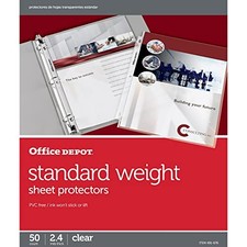 676 - OFFICE DEPOT STANDARD WEIGHT SHEET PROTECTORS 8 1/2IN. X 11IN. CLEAR 491
