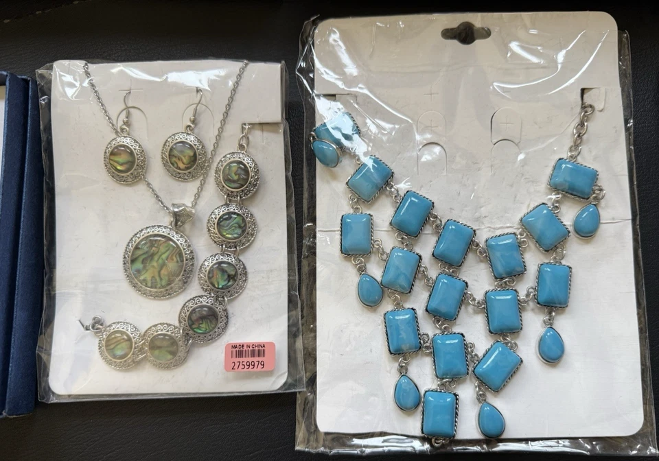 Lot of 9 Statement Necklaces & Earrings Howlite & Austrian Crystal & More New - Image 4 of 4