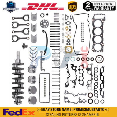 2RZFE 2.4L Engine Rebuild Piston Gasket Timing Kit - Crankshaft Rods For Toyota