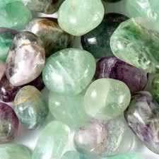 2 lb Tumbled Rainbow Fluorite Gemstone Crystals Bulk Gem Rock Specimens