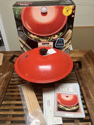 Open Box Meyer 14'' Electric Wok Silver Stone Non-stick surface -Replacement Plug