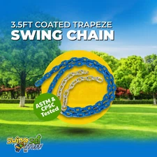 SWING SET STUFF 3 1/2 FT COATED TRAPEZE CHAIN BLUE (PAIR) seat playground 0053