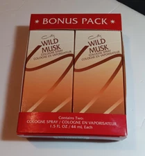 Vtg COTY Double Pack Wild Musk Cologne Spray Women Honeycomb Spray Bottles