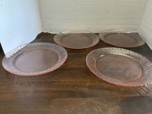 Cheapest Outlet Online Arcoroc France Rosaline Pink Swirl Glass Salad Plates 7 3 4 Set Of 4 Free Ship Best Quality Shop Yolandaandres Com