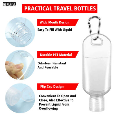 Reise Nachfüllflasche Tragbar Leer Transparent Flasche Klappdeckel Schlüsselanhänger Haken