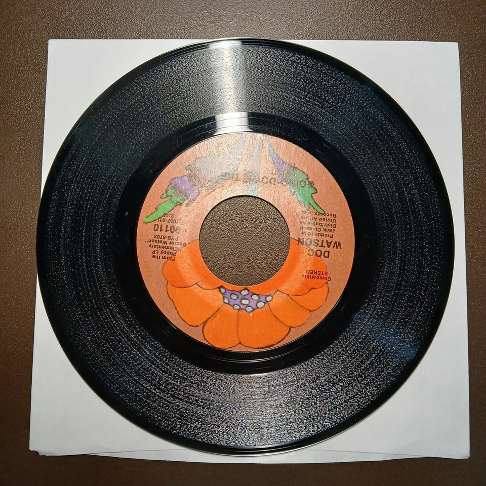 DOC WATSON Going Down The Road Feeling Bad Freight Train Boogie 45 Vinyl Record - Image 4 of 4