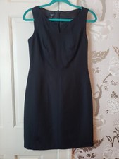 Talbots Petites Black Sleeveless Silk Blend Textured Dress Sz 4P Sheath Career