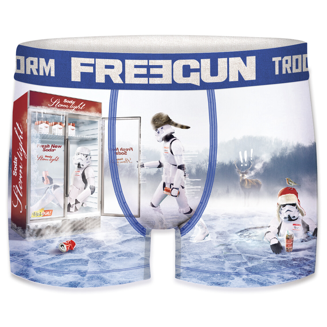 FREEGUN Boxer Uomo Star Wars - Stormtrooper Divertente, Microfibra Morbida, Taglie S-XXL (Pacco Da 1, Motivo 2)