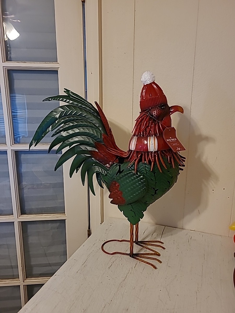 Christmas Metal Rooster 2 Feet Tall NWT, Red Shed | eBay