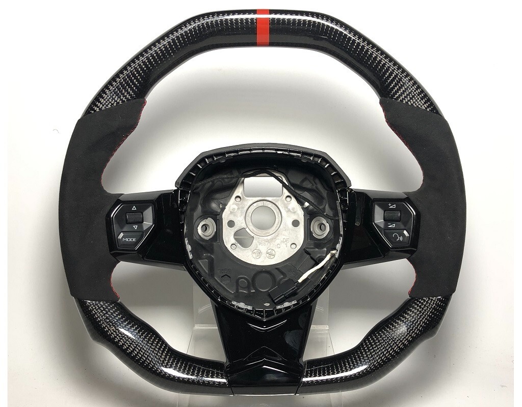 Carbon flat top steering wheel Lamborghini Aventador SV RED LP700 CORE exchange2