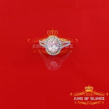 3.29ct Cubic Zirconia Sterling Yellow Silver Oval Engagement Womens Ring Size 7