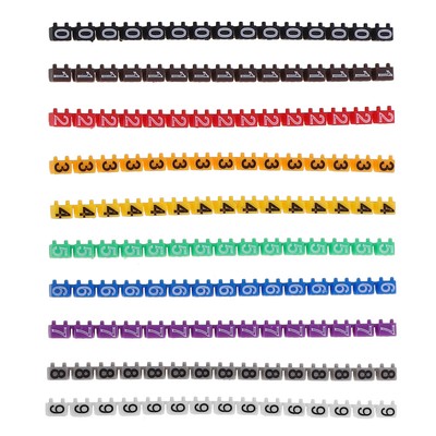  150pcs Colorful Cable Marker 0-9 Coded Number Labels Colorful Identification