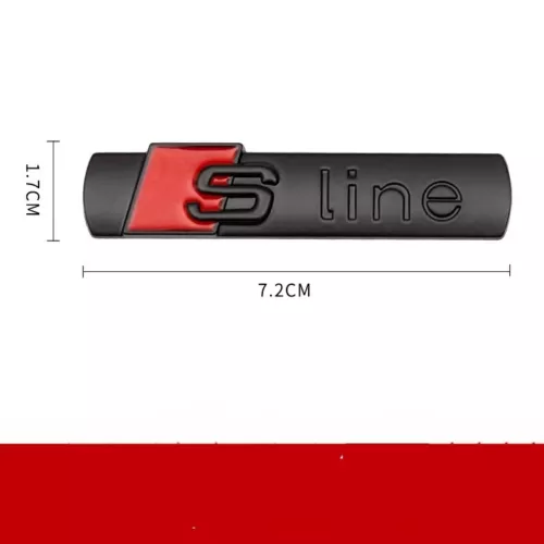 2x Audi S-Line emblema negro brillo logotipo guardabarros lado S Line inscripción Sline - Imagen 7 de 10
