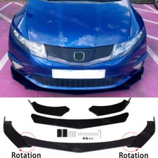For Honda Civic Type R 2006-2023 Gloss Black Front Bumper Lip Spoiler Splitter