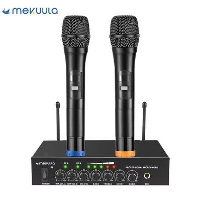 UHF Mikrofon Set Zweikanal Bluetooth 5.0 Wireless Microphone für Party Karaoke
