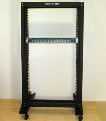 NEW Skeletek C16U 30'' Base 19'' open Rack also for Cisco Routers and Switches NEU
