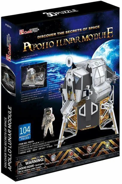 CUBIC FUN NASA Apollo Lunar Module Space 3D Puzzle DIY Model Building Kit Toy - Image 2 of 3