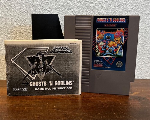 Ghosts 'N Goblins NES Nintendo Authentic Game Cartridge Sleeve Manual 1985