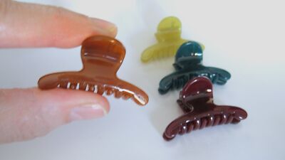 Extra small mini acrylic hair claw clip for fine, thin hair