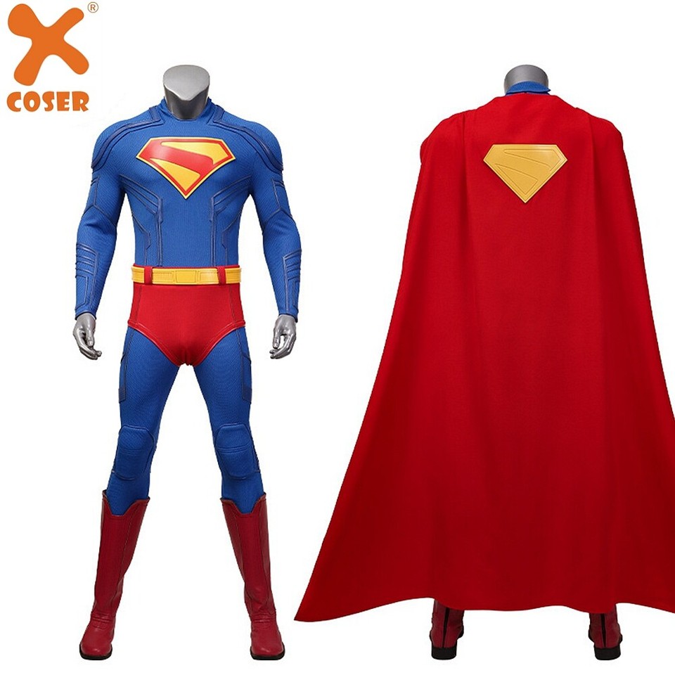 Xcoser 2025 Superman Disfraz Juegos con disfraces Hombres Disfraz Mono Traje Halloween