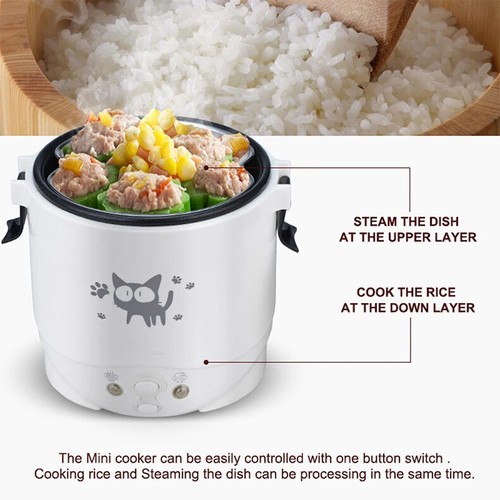 Mini Rice Cooker 12,24,220V Car Home Dual Use Self-driving Soup PorridgePortable - Picture 11 of 16