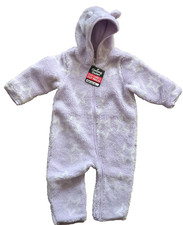 Ex Baby GAP Unisex Lilac Star Fleece Hooded Snowsuit All in One 6-12 Months
