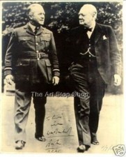 Winston Chrchill autograph photo print