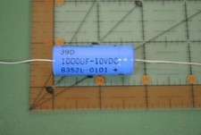 1000uF 10v SPRAGUE AXIAL ELECTROLYTIC CAPACITOR 39D108G010FJ6 Audio 16mmx42mm