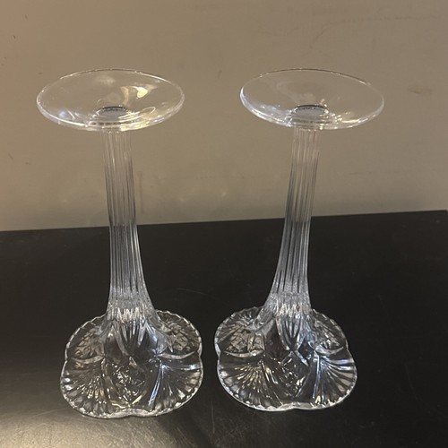 2 Cristal D’Arques J.G. Durand Lead Crystal France Candlestick Holders 8" - Picture 11 of 18