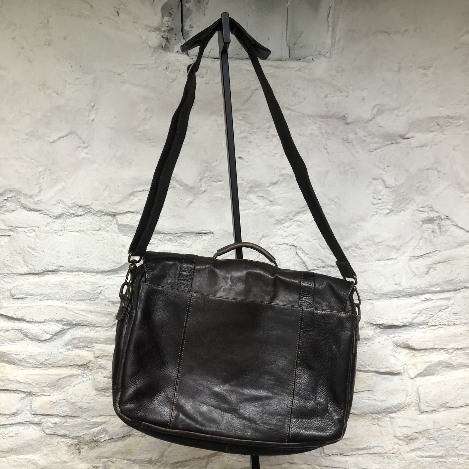 Samsonite Brown Leather Gold Hardware Messenger Flapo… Gem