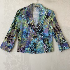 Toni Morgan Multicolor Short Blazer Jacket 2 Button Women S Chest 39 Length 20