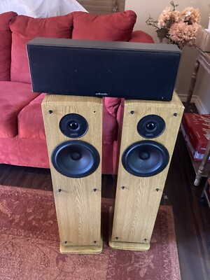 Polk Speakers Model: RT8 2 way with 6.5  woofers. Black . Still Works