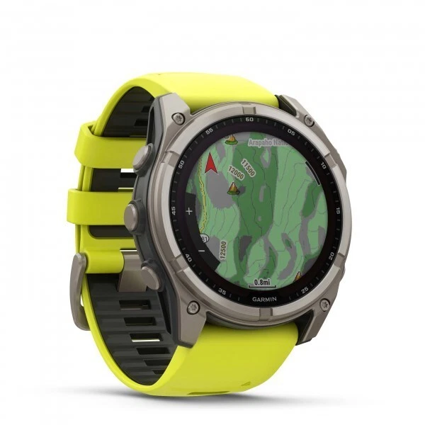 Garmin Fenix 8 51 mm Zafiro Solar Titanio DLC con Banda Amarilla 010-02907-20 Foto 3 de 3